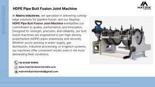 HDPE Pipe Butt Fusion Joint Machine