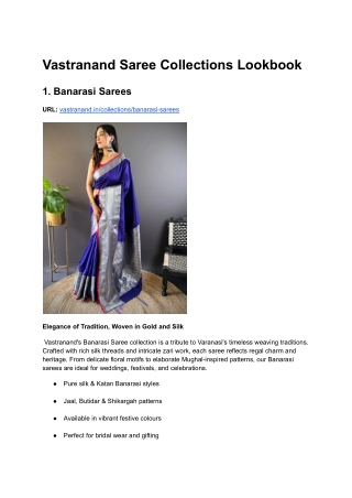 Vastranand Saree Collections Lookbook