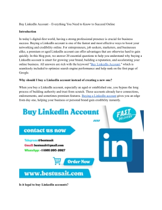 Buy LinkedIn Account - bestusait