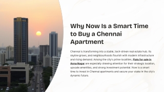 Why Now Is a Smart Time to Buy a Chennai Apartment
