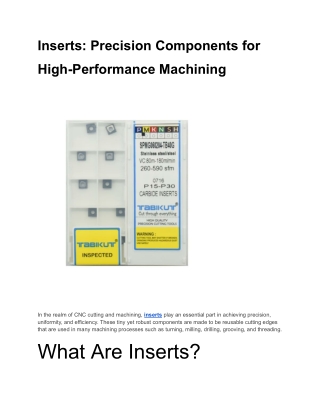 Inserts_ Precision Components for High-Performance Machining
