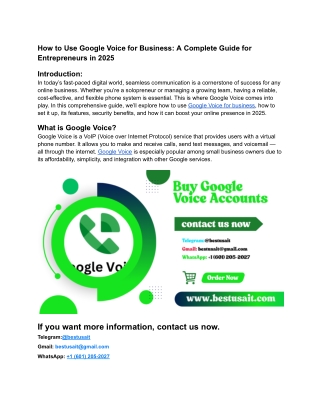 Buy Google Voice Accounts - bestusait