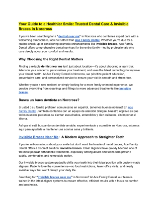 Your Guide to a Healthier Smile_ Trusted Dental Care & Invisible Braces in Norcross