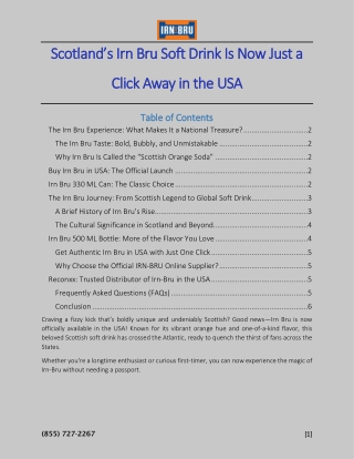 Scotland’s Irn Bru Soft Drink Is Now Just a Click Away in the USA