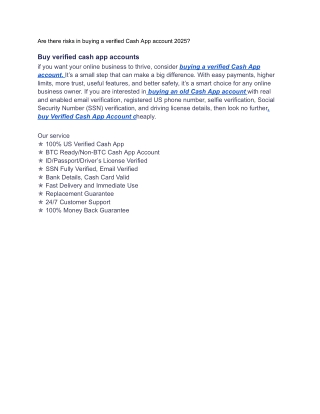 Are there risks in buying a verified Cash App account 2025