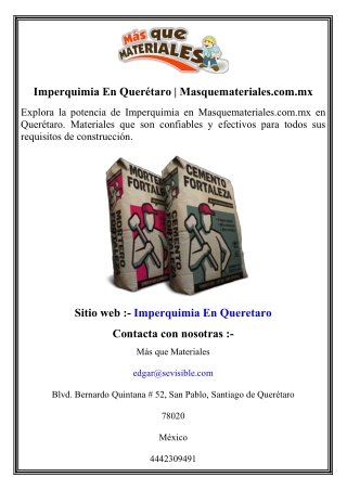 Imperquimia En Querétaro   Masquemateriales.com.mx