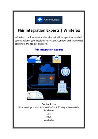Fhir Integration Experts  Whitefox