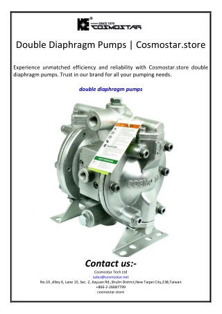 Double Diaphragm Pumps | Cosmostar.store