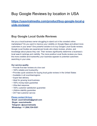 Buy Google Reviews by location in USA