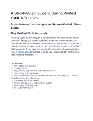 A Step-by-Step Guide to Buying Verified Skrill  NEU 2025