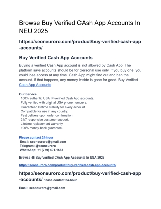 Browse Buy Verified CAsh App Accounts In NEU 2025