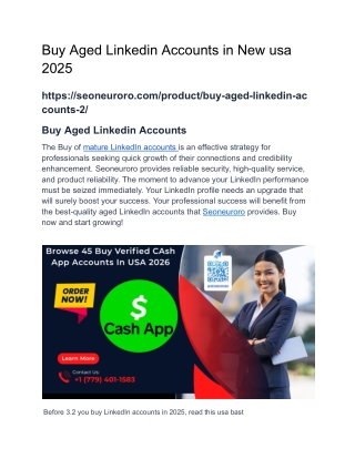 Buy Aged Linkedin Accounts in New usa 2025