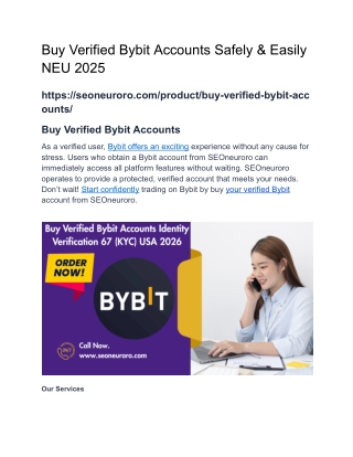 Buy Verified Bybit Accounts Safely & Easily  NEU 2025