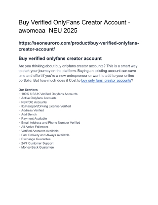 Buy Verified OnlyFans Creator Account - awomeaa  NEU 2025