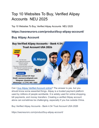 Top 10 Websites To Buy, Verified Alipay Accounts  NEU 2025