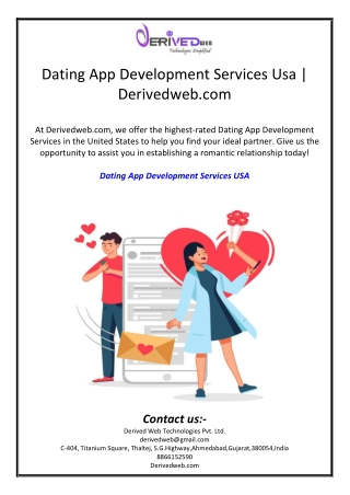 Dating App Development Services Usa | Derivedweb.com