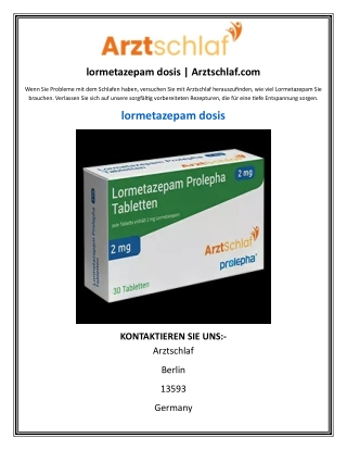 lormetazepam dosis | Arztschlaf.com