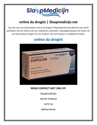 online da drogist  Slaapmedicijn.net