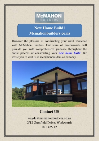 New Home Build | Mcmahonbuilders.co.nz