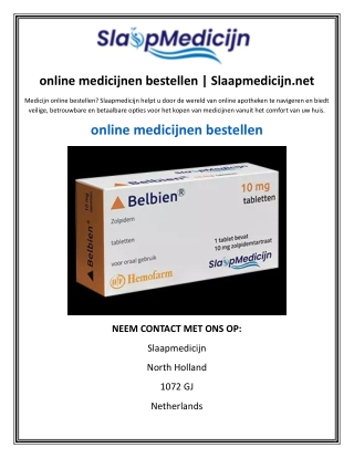 online medicijnen bestellen  Slaapmedicijn.net