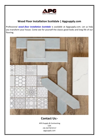 Wood Floor Installation Scottdale | Apgsupply.com