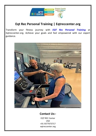 Eqt Rec Personal Training | Eqtreccenter.org