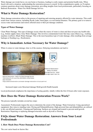 FAQs About Water Damage Restoration: Answers from Your Local Professionals