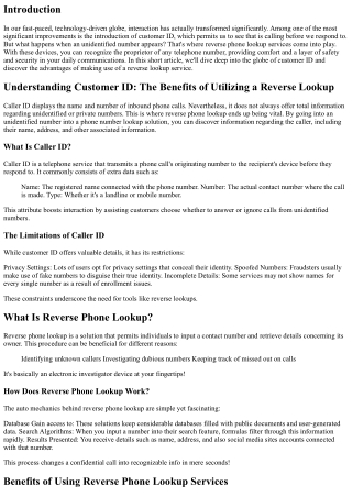 Understanding Caller ID: The Benefits of Using a Reverse Lookup
