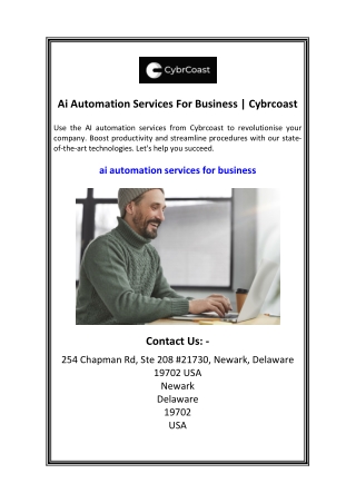 Ai Automation Services For Business  Cybrcoast