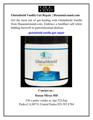 Glutashield Vanilla Gut Repair Hasanmirzamd.com