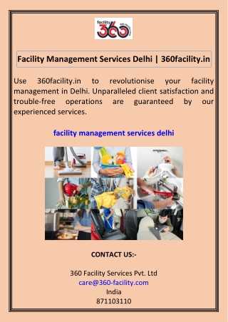 Facility Management Services Delhi 360facility.in