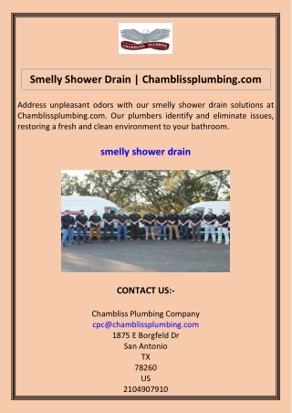 Smelly Shower Drain Chamblissplumbing.com