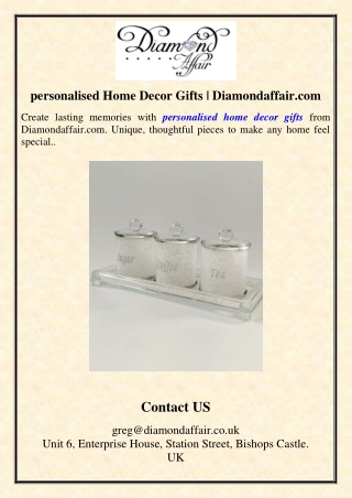 personalised Home Decor Gifts | Diamondaffair.com