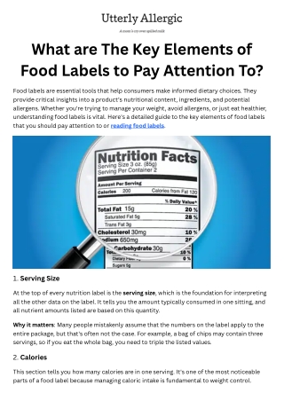 What are The Key Elements of Food Labels to Pay Attention To