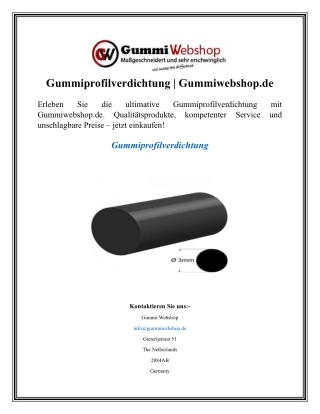 Gummiprofilverdichtung  Gummiwebshop.de