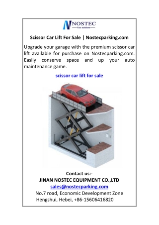 Scissor Car Lift For Sale Nostecparking.com