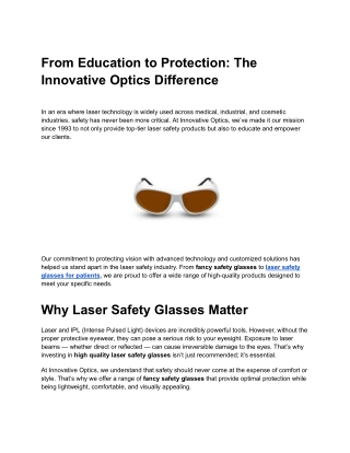 From Education to Protection_ The Innovative Optics Difference