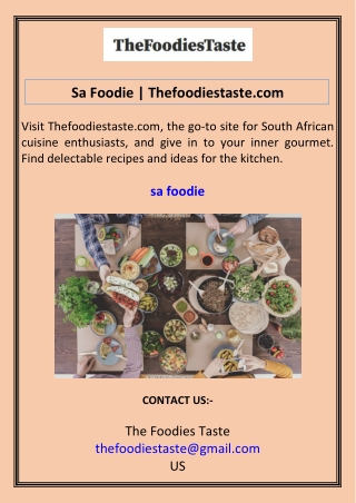 Sa Foodie Thefoodiestaste.com