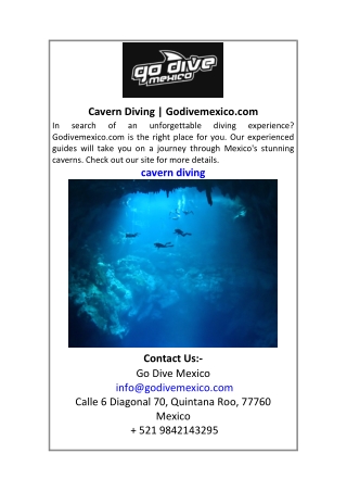 Cavern Diving  Godivemexico.com