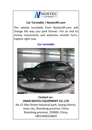 Car Turntable Nosteclift.com
