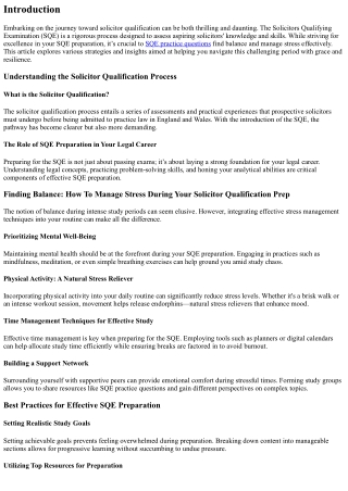 Finding Balance: How To Manage Stress During Your Solicitor Qualification Prep