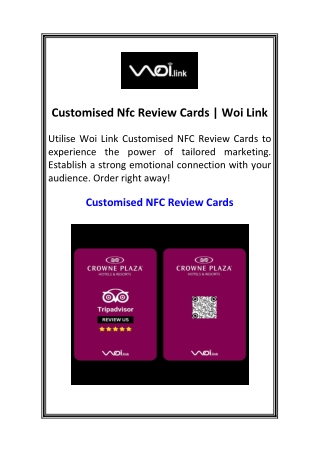 Customised Nfc Review Cards  Woi Link