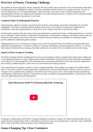 The Most Overlooked Tip For Cleansing Pantry Shelves In Indianapolis, Indiana