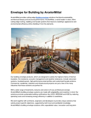 Envelope for Building by ArcelorMittal