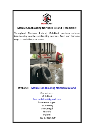 Mobile Sandblasting Northern Ireland  Mobiblast