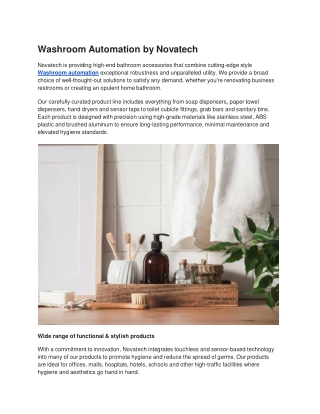 Washroom Automation by Novatech