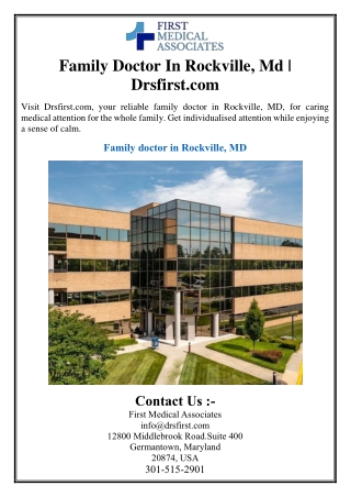 Family Doctor In Rockville, Md | Drsfirst.com