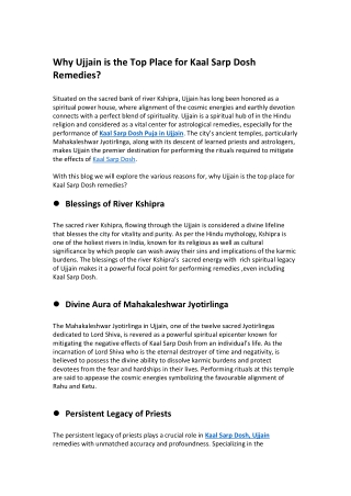 Why Ujjain is the top place for kaal sarp dosh remedies