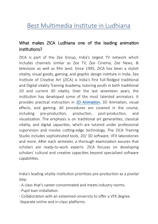 Best Multimedia Institute in Ludhiana