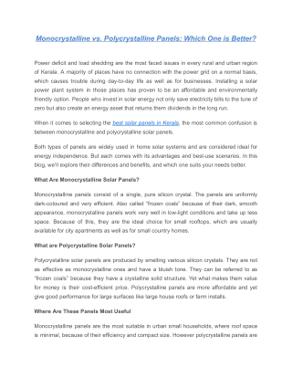 Monocrystalline vs. Polycrystalline Panels_ Which One is Better_